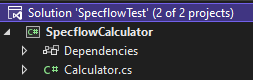 specflow directory tree